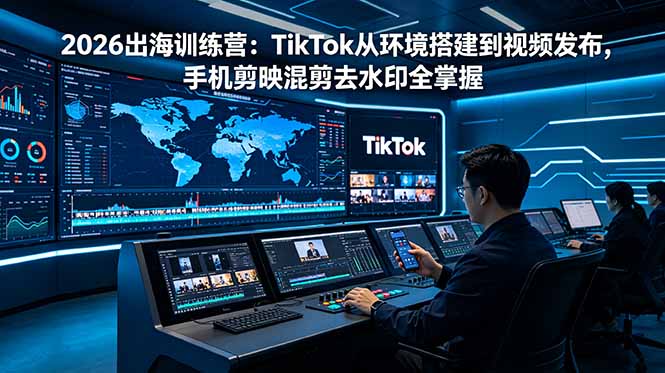 2026出海训练营：TikTok从环境搭建到视频发布，手机剪映混剪去水印全掌握-项目汇