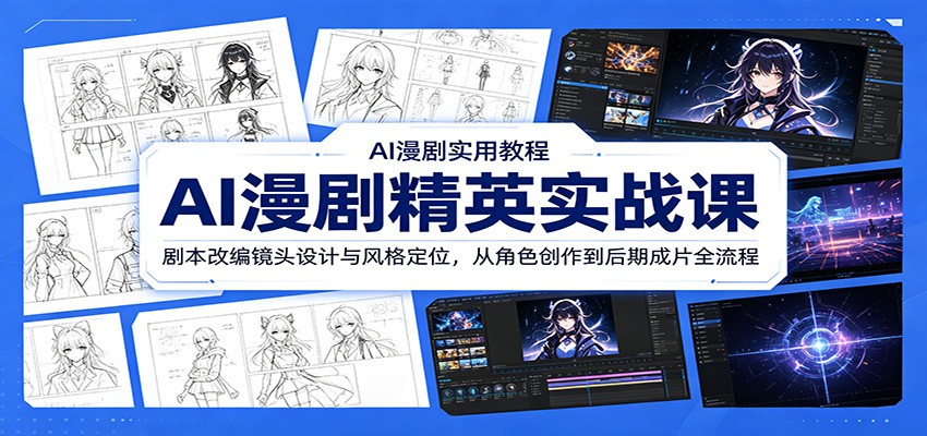 AI漫剧精英实战课：剧本改编镜头设计与风格定位，从角色创作到后期成片全流程-项目汇