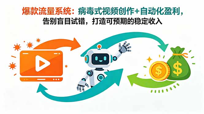 爆款流量系统：病毒式视频创作+自动化盈利，告别盲目试错，打造可预期的稳定收入-项目汇