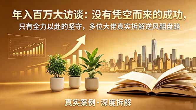 年入百万大访谈-更新:没有凭空而来的成功,只有全力以赴的坚守,多位大佬真实拆解逆风翻盘路-项目汇