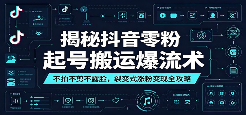 揭秘抖音零粉起号搬运爆流术:不拍不剪不露脸,裂变式涨粉变现全攻略-项目汇