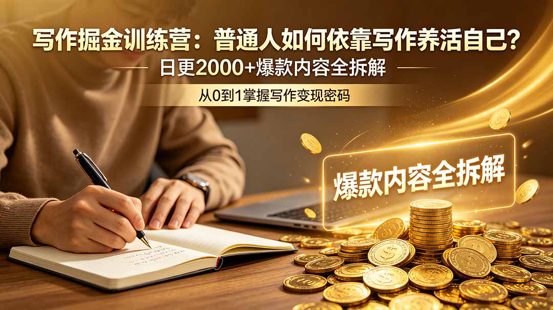 写作掘金训练营:普通人如何依靠写作养活自己?日更2000+爆款内容全拆解-项目汇