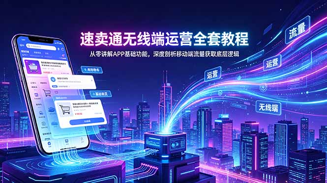 速卖通无线端运营全套教程,从零讲解APP基础功能,深度剖析移动端流量获取底层逻辑-项目汇