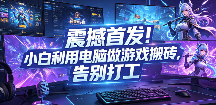 震撼首发！小白利用电脑做游戏搬砖，告别打工【揭秘】-项目汇