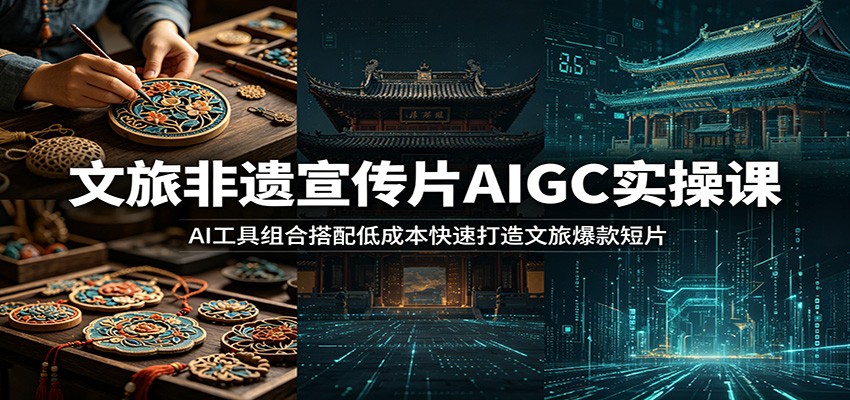 文旅非遗宣传片AIGC实操课:AI工具组合搭配低成本快速打造文旅爆款短片-项目汇