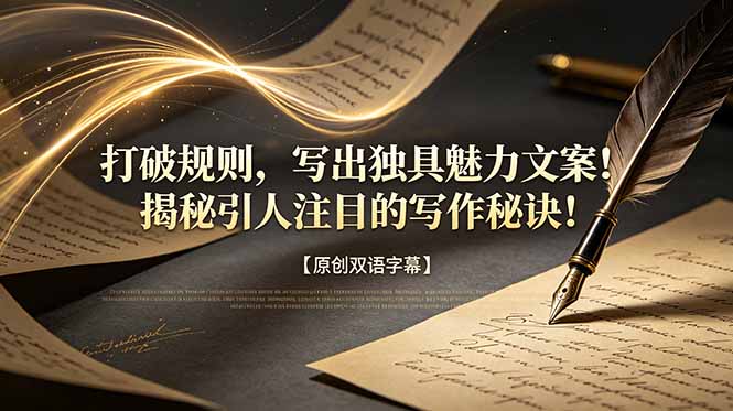打破规则,写出独具魅力文案!揭秘引人注目的写作秘诀!【原创双语字幕】-项目汇
