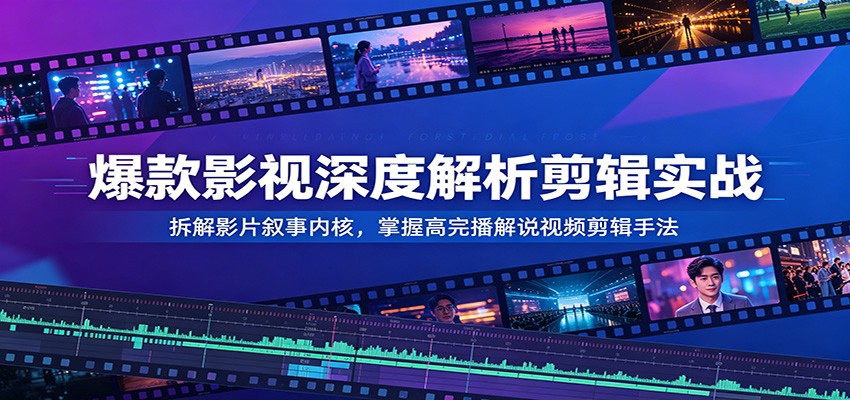 爆款影视深度解析剪辑实战:拆解影片叙事内核,掌握高完播解说视频剪辑手法-项目汇