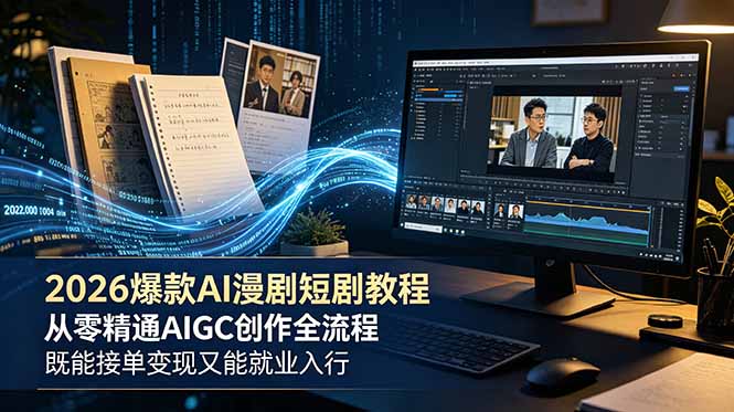 2026 爆款 AI 漫剧短剧教程 从零精通 AIGC 创作全流程 既能接单变现又能就业入行-项目汇