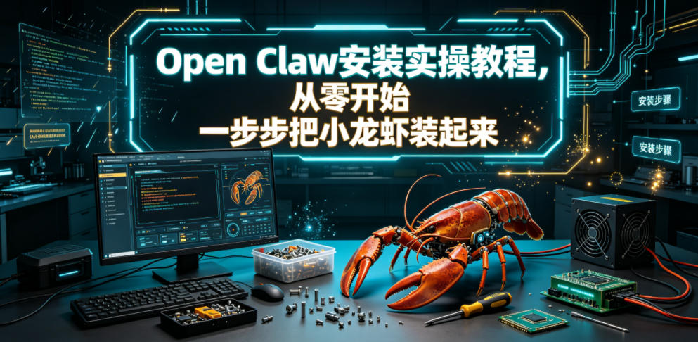 Open Claw安装实操教程,从零开始一步步一步步把小龙虾装起来-项目汇
