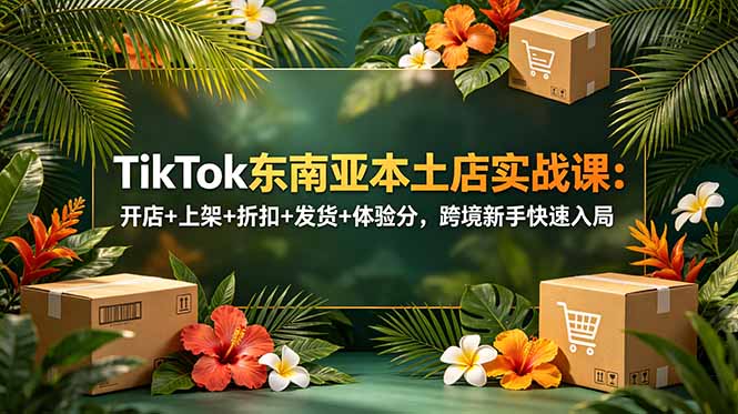 TikTok东南亚本土店实战课:开店+上架+折扣+发货+体验分,跨境新手快速入局-项目汇