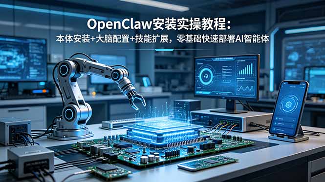 OpenClaw安装实操教程:本体安装+大脑配置+技能扩展,零基础快速部署AI智能体-项目汇