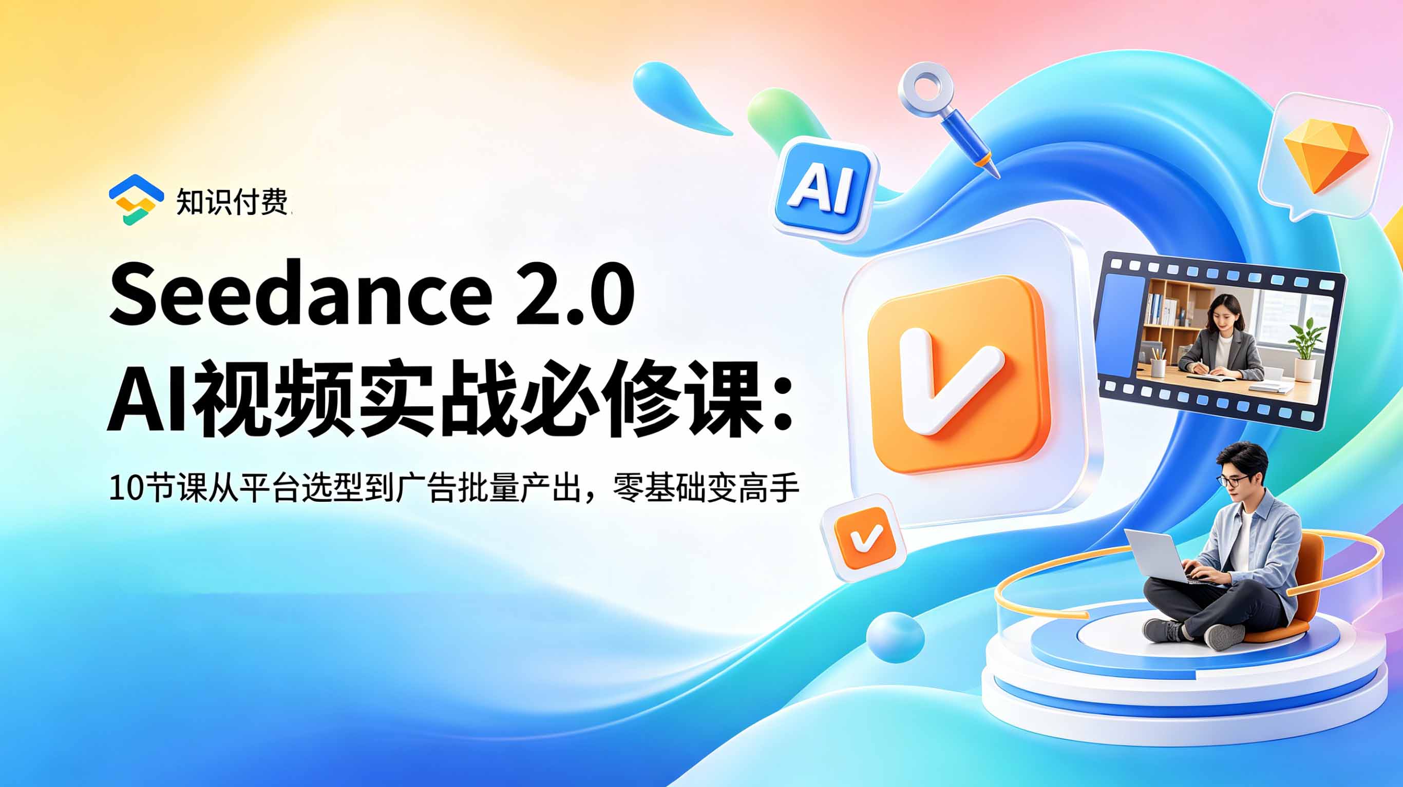 Seedance 2.0 AI视频实战必修课:10节课从平台选型到广告批量产出,零基础变高手-项目汇