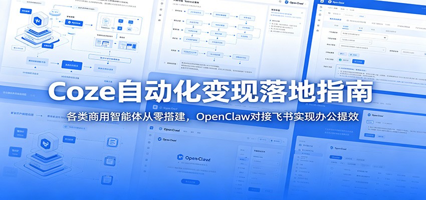 Coze自动化变现落地指南:各类商用智能体从零搭建,OpenClaw对接飞书实现办公提效-项目汇
