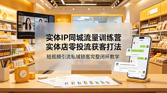 实体IP同城流量训练营:实体店零投流获客打法,短视频引流私域锁客完整闭环教学-项目汇