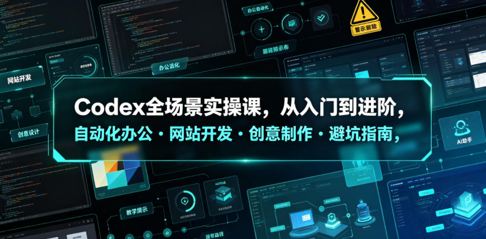 Codex全场景实操课，从入门到进阶，自动化办公・网站开发・创意制作・避坑指南，全流程教学-项目汇