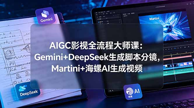 AIGC影视全流程大师课：Gemini+DeepSeek生成脚本分镜，Martini+海螺AI生成视频-项目汇