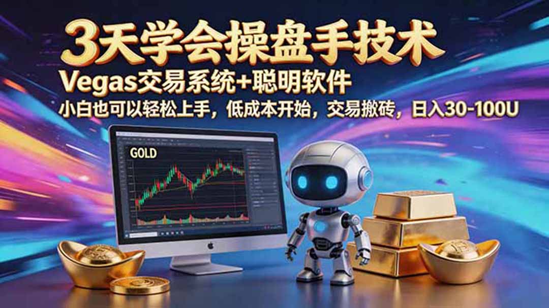 三天学会操盘手技术，vegas技术+聪明软件，小白也可以轻松上手，日入500+-项目汇