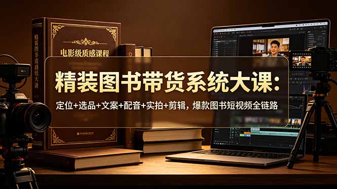 精装图书带货系统大课:定位+选品+文案+配音+实拍+剪辑,爆款图书短视频全链路-项目汇