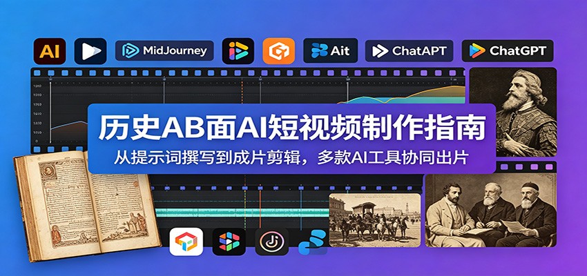 历史AB面AI短视频制作指南：从提示词撰写到成片剪辑，多款AI工具协同出片-项目汇