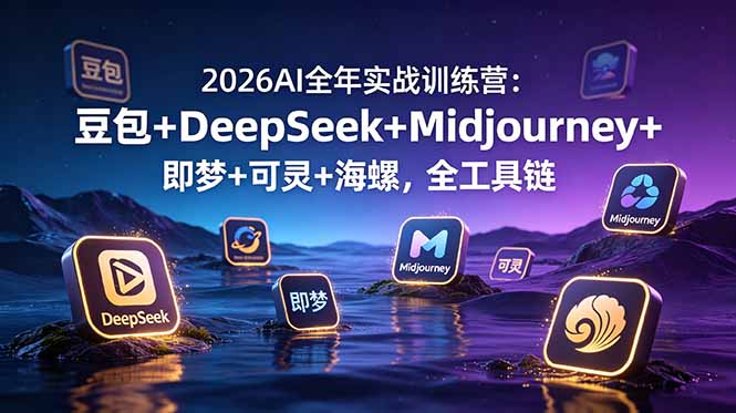 2026AI全年实战训练营：豆包+DeepSeek+Midjourney+即梦+可灵+海螺，全工具链-项目汇