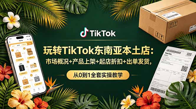 玩转TikTok东南亚本土店：市场概况+产品上架+起店折扣+出单发货，从0到1全套实操教学-项目汇
