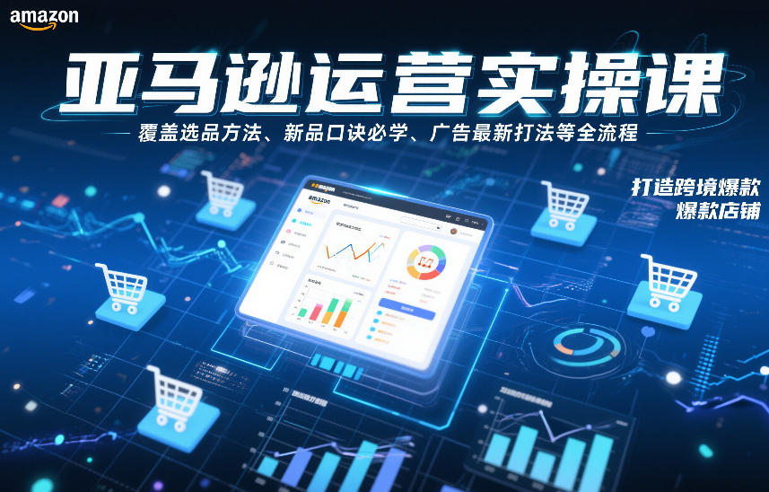 亚马逊运营实操课，覆盖选品方法、新品口诀必学、广告最新打法等全流程，打造跨境爆款店铺(更新6月)-项目汇