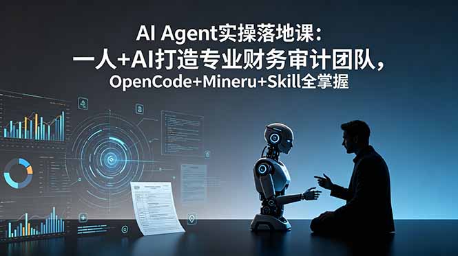 AI Agent实操落地课：一人+AI打造专业财务审计团队，OpenCode+Mineru+Skill全掌握-项目汇