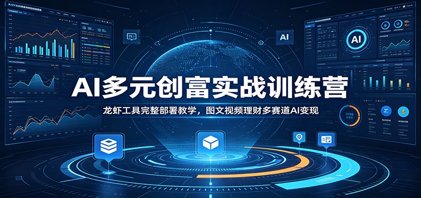 AI多元创富实战训练营：龙虾工具完整部署教学，图文视频理财多赛道AI变现-项目汇