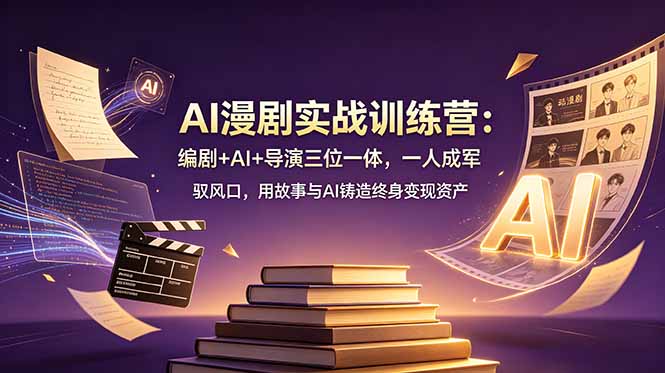 AI漫剧实战训练营：编剧+AI+导演三位一体，一人成军 驭风口，用故事与AI铸造终身变现资产-项目汇