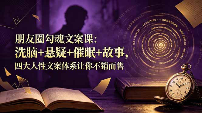 朋友圈勾魂文案课：洗脑+悬疑+催眠+故事，四大人性文案体系让你不销而售-项目汇