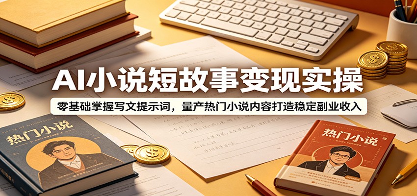 AI小说短故事变现实操：零基础掌握写文提示词，量产热门小说内容打造稳定副业收入-项目汇