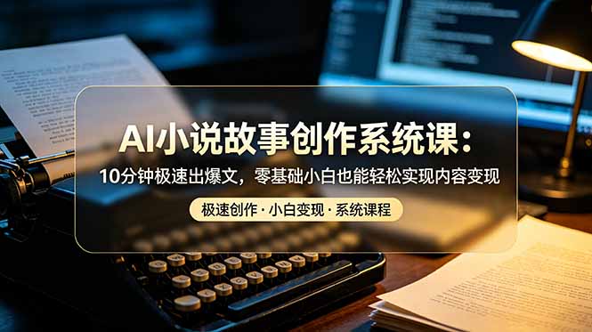 AI小说故事创作系统课：10分钟极速出爆文，零基础小白也能轻松实现内容变现-项目汇