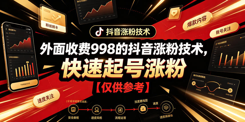 外面收费998的抖音涨粉技术，快速起号涨粉【仅供参考】-项目汇