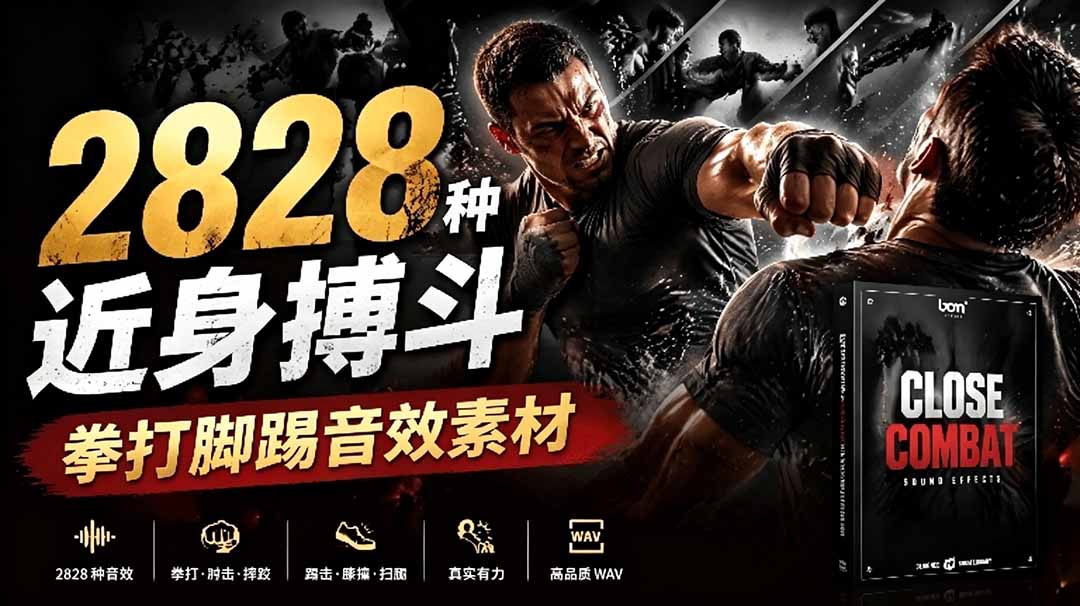 宝藏级别音效！2828种近身搏斗拳打脚踢音效素材，全部中文分类，免解压使用  Close Combat-项目汇