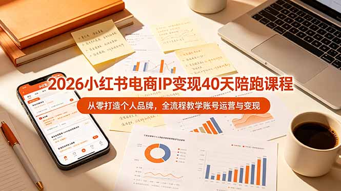 2026小红书电商IP变现40天陪跑课程-11期，从零打造个人品牌，全流程教学账号运营与变现-项目汇
