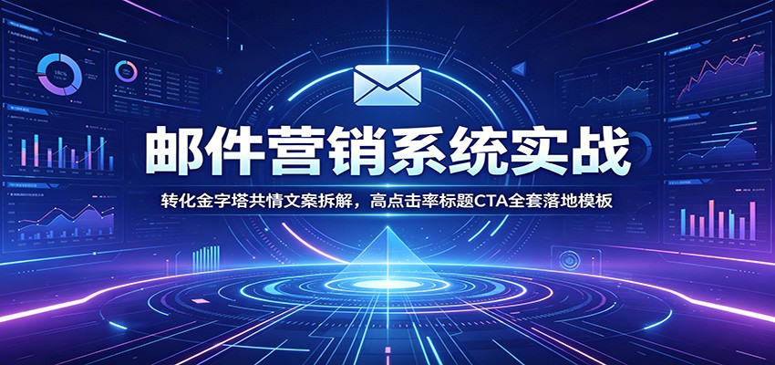邮件营销系统实战：转化金字塔共情文案拆解，高点击率标题CTA全套落地模板-项目汇