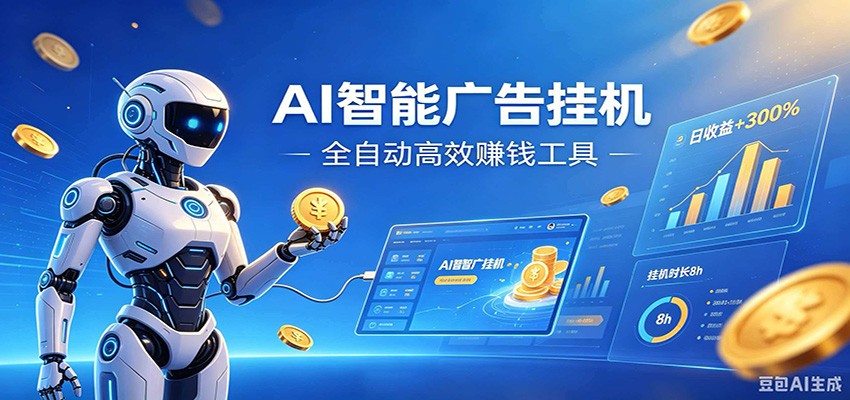 AI智能广告挂机，小白轻松上手，在家自动赚收益-项目汇