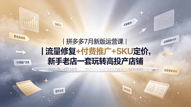 2026拼多多掘金运营私教大课-7月，流量推广定价申诉全覆盖，一套打法稳定店铺长期出单-项目汇