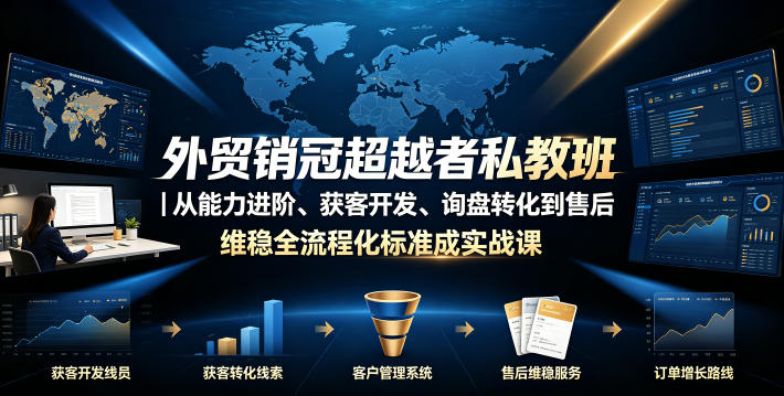 外贸销冠超越者私教班｜从能力进阶、获客开发、询盘转化到售后维稳全流程标准化成交实战课-项目汇