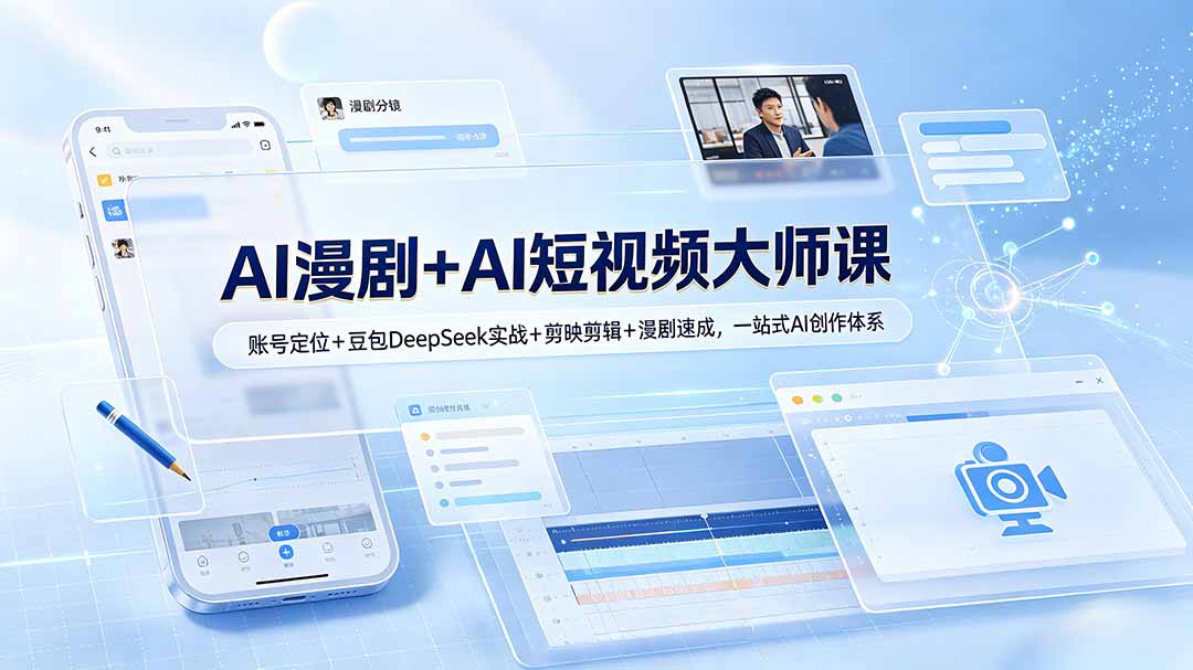 AI漫剧+AI短视频大师课：账号定位+豆包DeepSeek实战+剪映剪辑+漫剧速成，一站式AI创作体系-项目汇