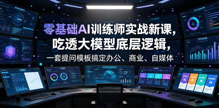 零基础AI训练师实战课，吃透大模型底层逻辑，一套提问模板搞定办公、商业、自媒体、设计、生活全场景AI落地应用-项目汇