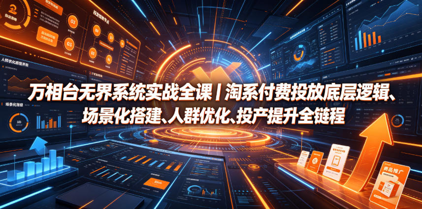 万相台无界系统实战全课｜淘系付费投放底层逻辑、场景化搭建、人群优化、投产提升全链路运营教程-项目汇