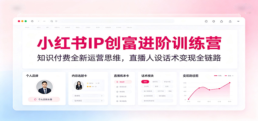 小红书IP创富进阶训练营：知识付费全新运营思维，直播人设话术变现全链路-项目汇