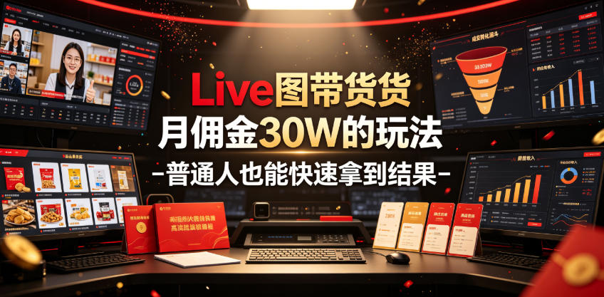 Live图带货月佣金30W的玩法-普通人也能快速拿到结果-项目汇