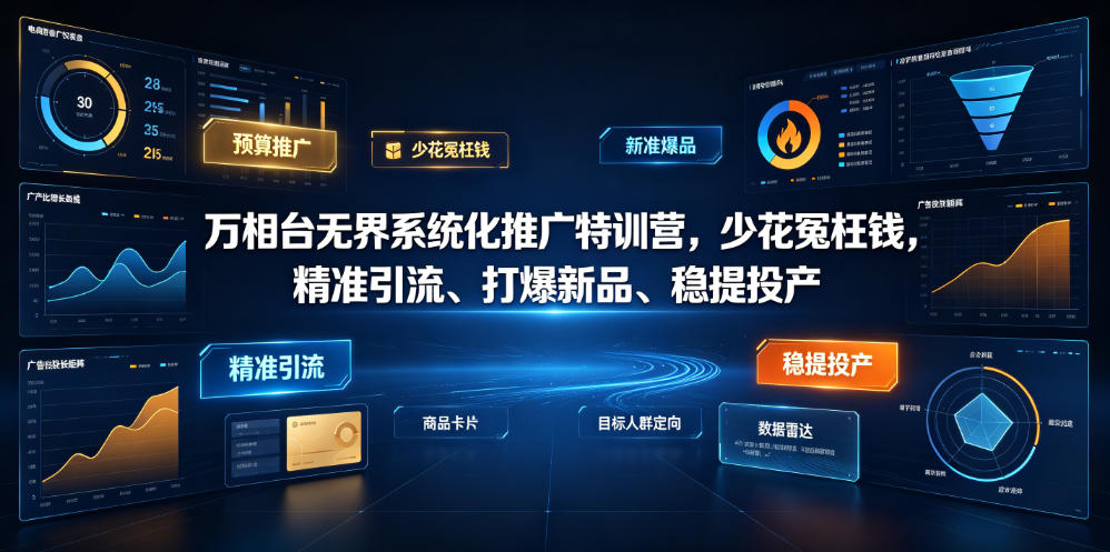 万相台无界系统化推广特训营VI0.0,少花冤枉钱,精准引流、打爆新品、稳提投产(全程录音+字幕)-项目汇