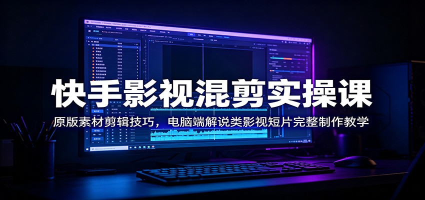 快手影视混剪实操课：原版素材剪辑技巧，电脑端解说类影视短片完整制作教学-项目汇