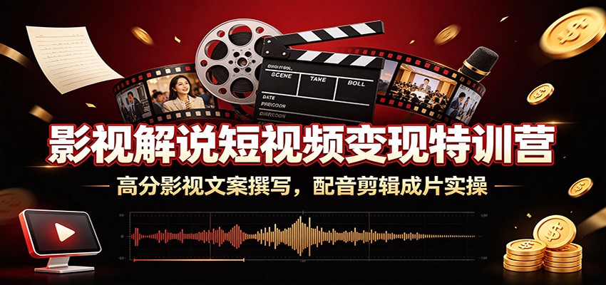 影视解说短视频变现特训营：高分影视文案撰写，配音剪辑成片实操-项目汇