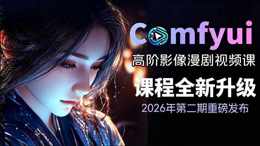 2026新版ComfyUI漫剧动画全流程实战课,0基础入门到进阶全流程动态漫,轻松实现流量变现-项目汇