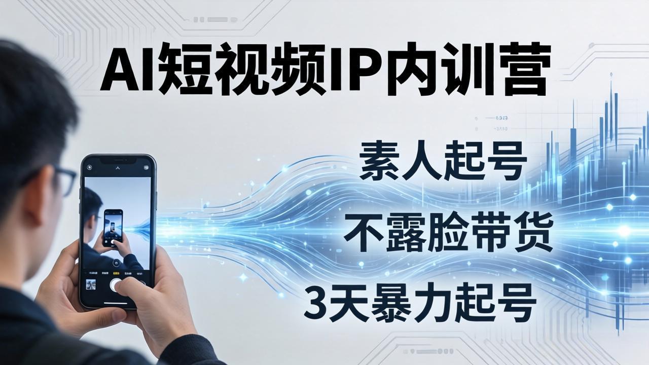 2026AI短视频IP内训营-更新：从素人起号到不露脸带货，3天暴力起号全流程拆解-项目汇