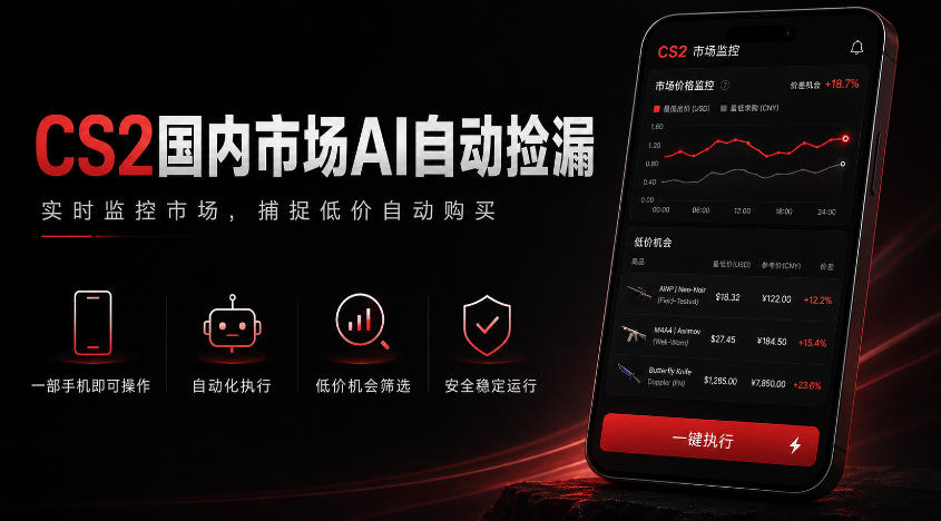 游戏市场AI自动监控，实时检测差价捡漏，简单轻松，日入300+【揭秘】-项目汇